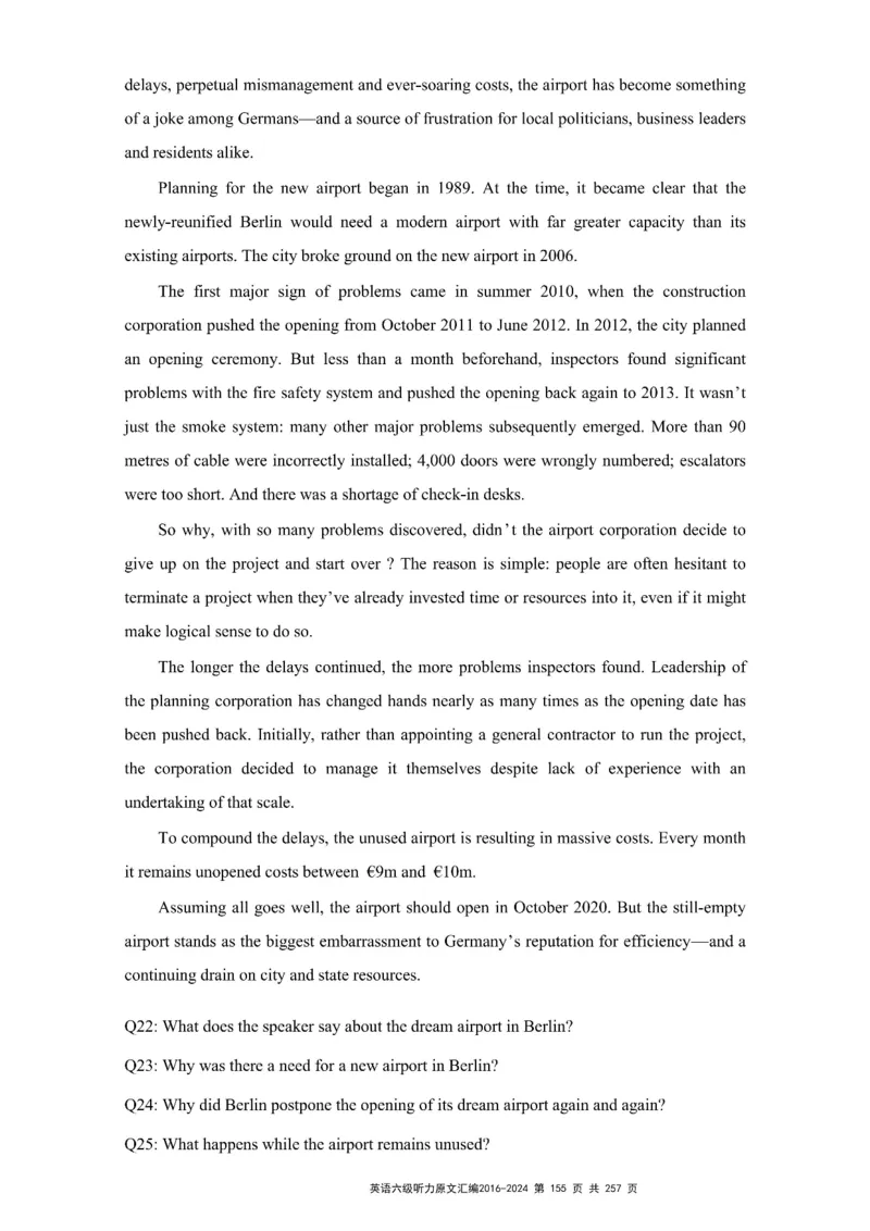 六级听力原文2016-2024_最新更新，视频都在这_2026、6月四级速转存易和谐_新大学英语2025.6月4.6级真题_六级真题_六级听力专项