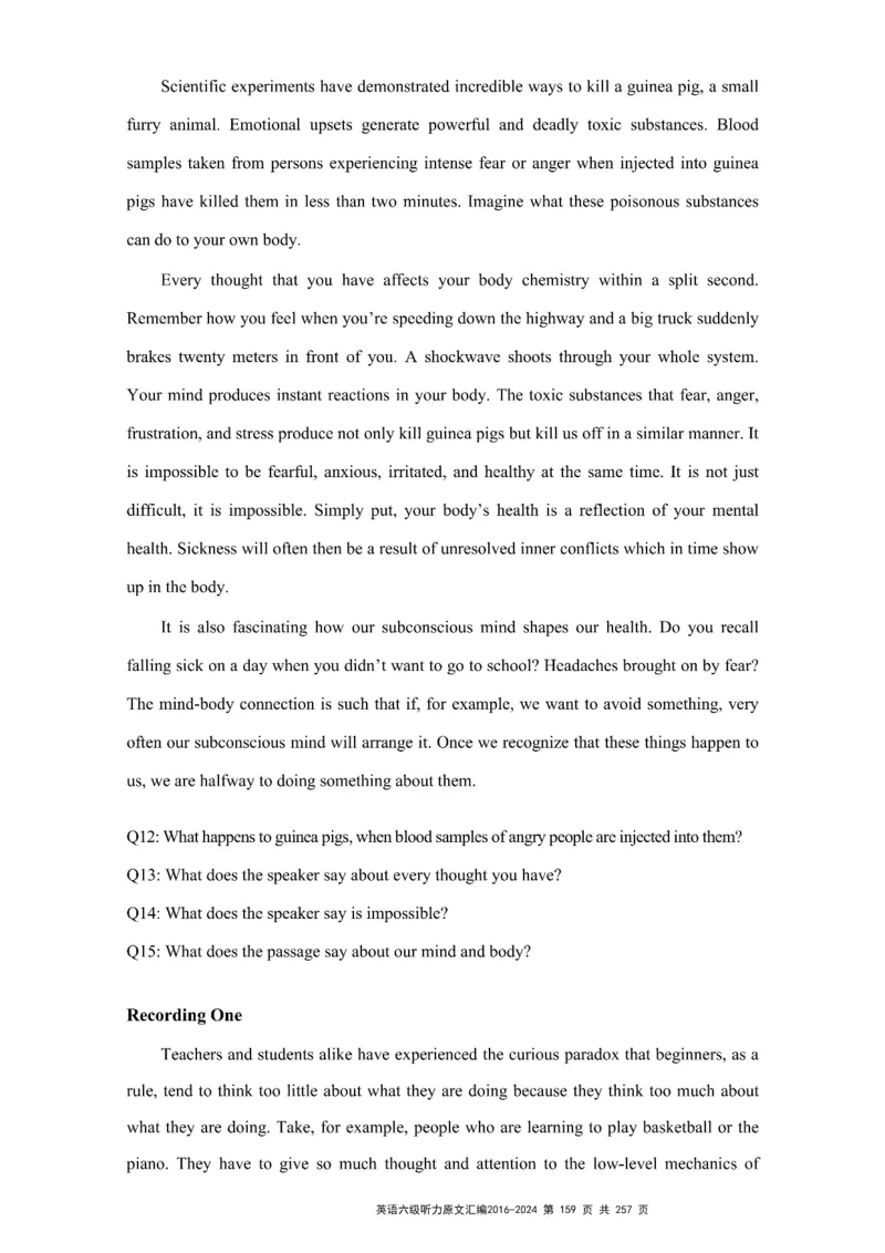 六级听力原文2016-2024_最新更新，视频都在这_2026、6月四级速转存易和谐_新大学英语2025.6月4.6级真题_六级真题_六级听力专项