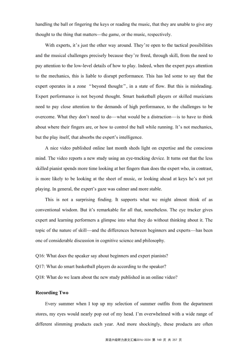 六级听力原文2016-2024_最新更新，视频都在这_2026、6月四级速转存易和谐_新大学英语2025.6月4.6级真题_六级真题_六级听力专项