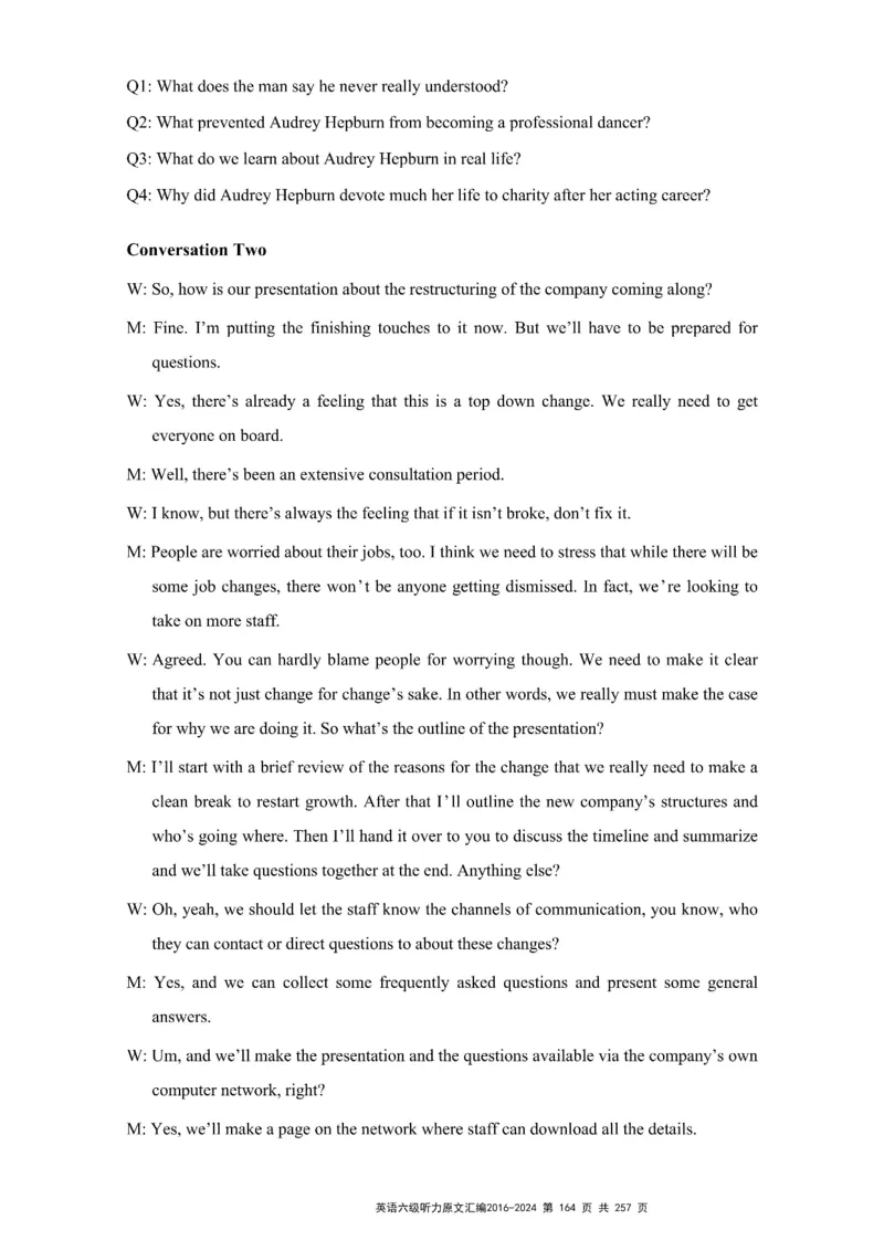 六级听力原文2016-2024_最新更新，视频都在这_2026、6月四级速转存易和谐_新大学英语2025.6月4.6级真题_六级真题_六级听力专项