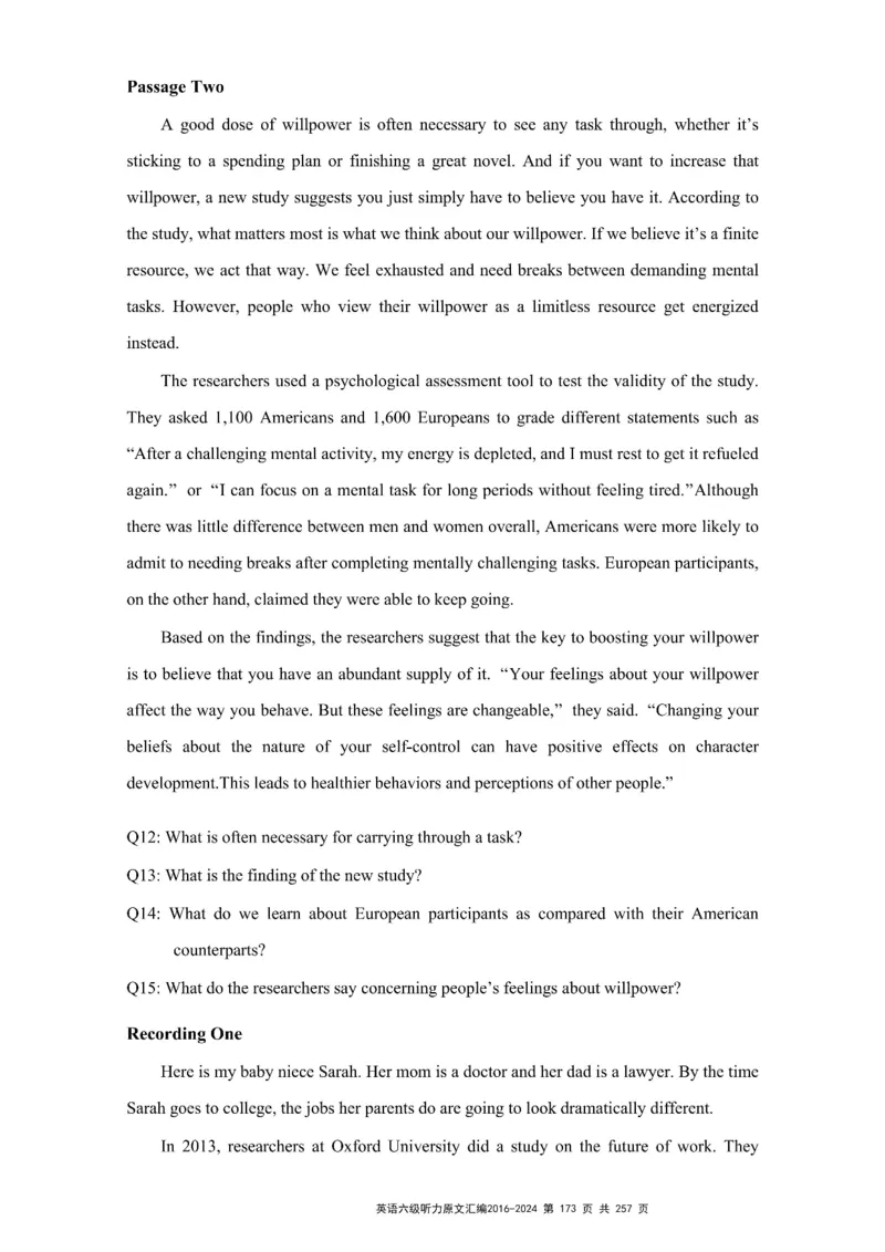 六级听力原文2016-2024_最新更新，视频都在这_2026、6月四级速转存易和谐_新大学英语2025.6月4.6级真题_六级真题_六级听力专项