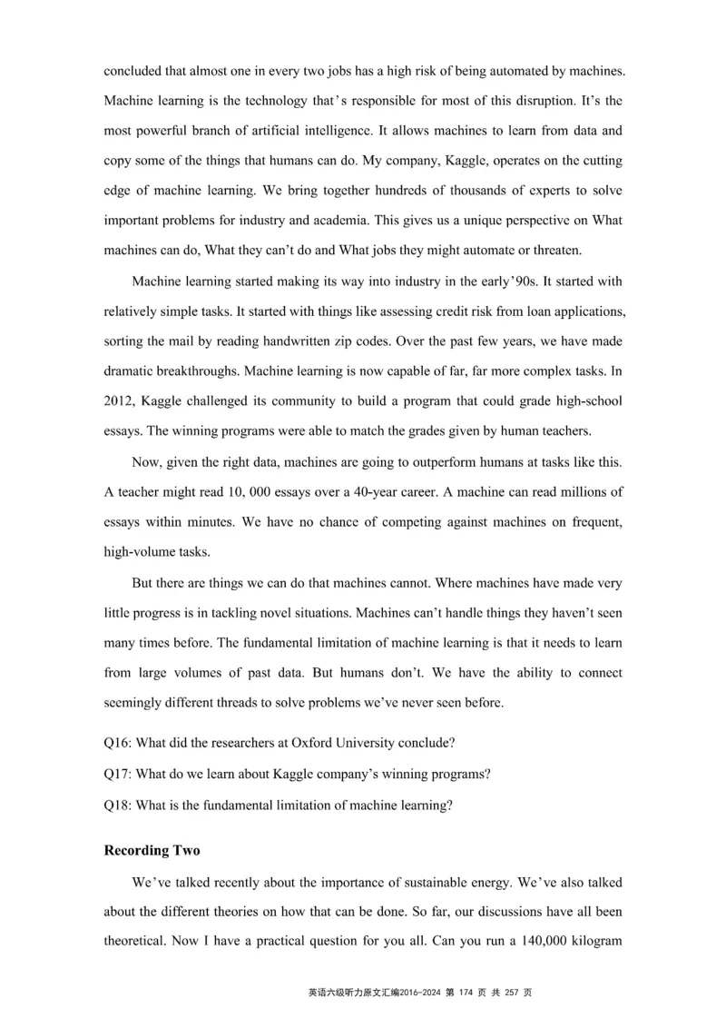 六级听力原文2016-2024_最新更新，视频都在这_2026、6月四级速转存易和谐_新大学英语2025.6月4.6级真题_六级真题_六级听力专项