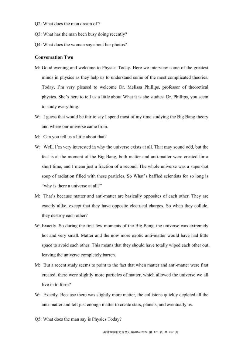 六级听力原文2016-2024_最新更新，视频都在这_2026、6月四级速转存易和谐_新大学英语2025.6月4.6级真题_六级真题_六级听力专项