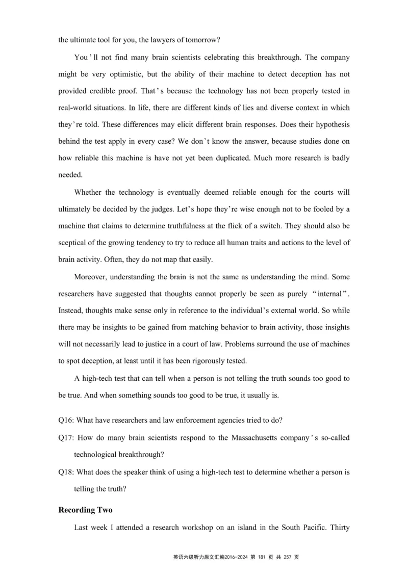 六级听力原文2016-2024_最新更新，视频都在这_2026、6月四级速转存易和谐_新大学英语2025.6月4.6级真题_六级真题_六级听力专项