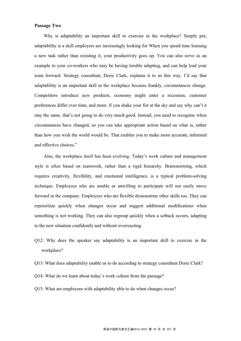 六级听力原文2016-2024_最新更新，视频都在这_2026、6月四级速转存易和谐_新大学英语2025.6月4.6级真题_六级真题_六级听力专项