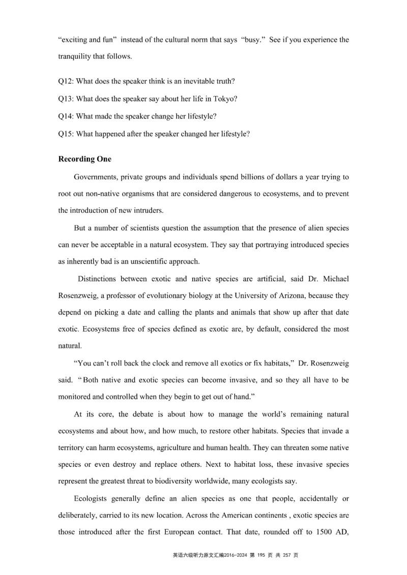 六级听力原文2016-2024_最新更新，视频都在这_2026、6月四级速转存易和谐_新大学英语2025.6月4.6级真题_六级真题_六级听力专项