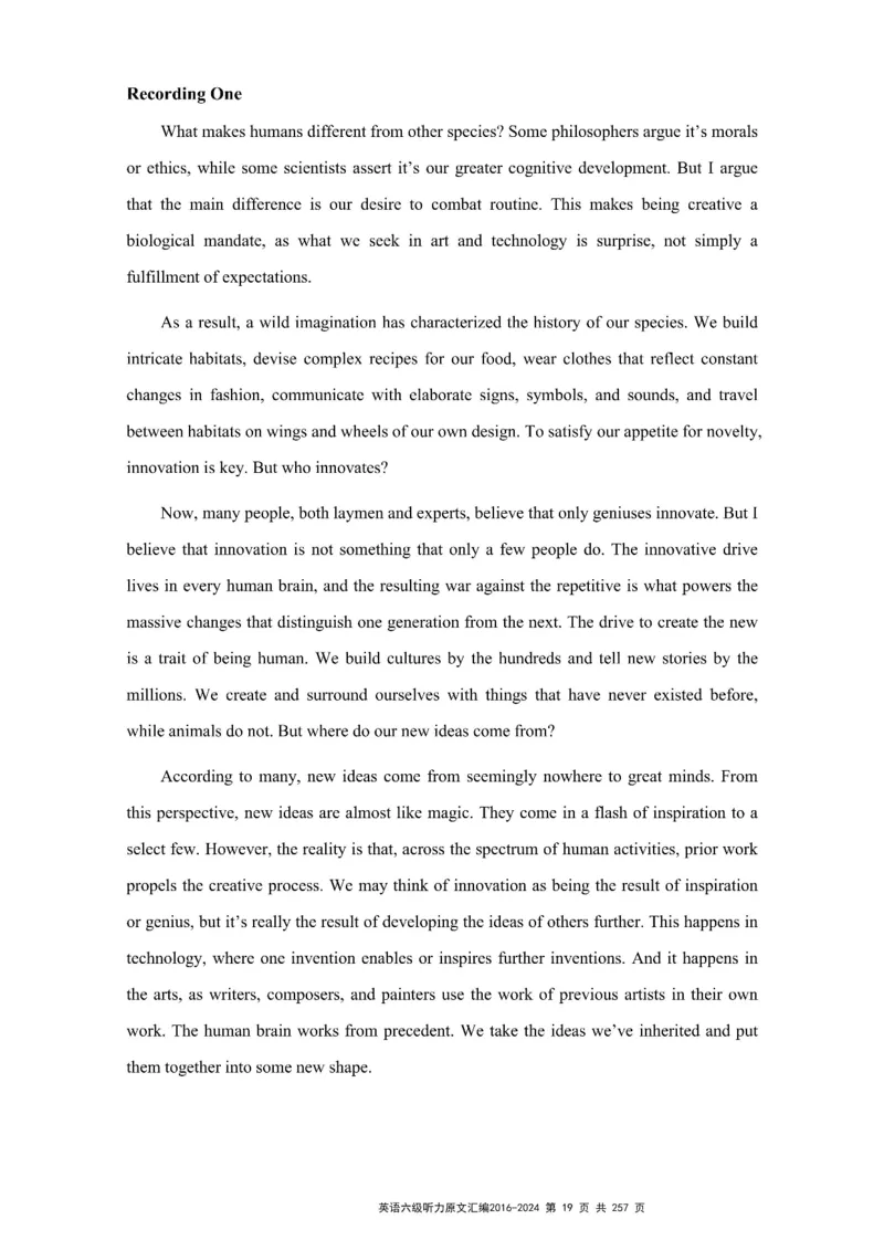 六级听力原文2016-2024_最新更新，视频都在这_2026、6月四级速转存易和谐_新大学英语2025.6月4.6级真题_六级真题_六级听力专项