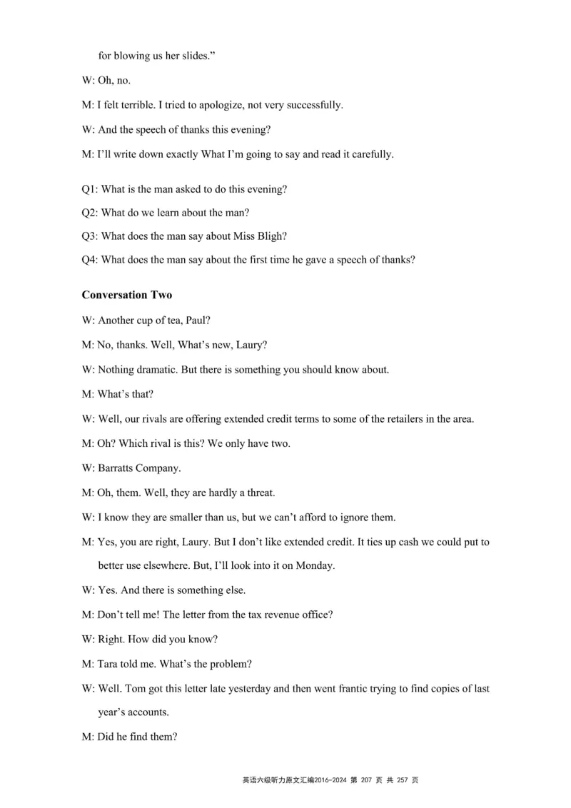 六级听力原文2016-2024_最新更新，视频都在这_2026、6月四级速转存易和谐_新大学英语2025.6月4.6级真题_六级真题_六级听力专项