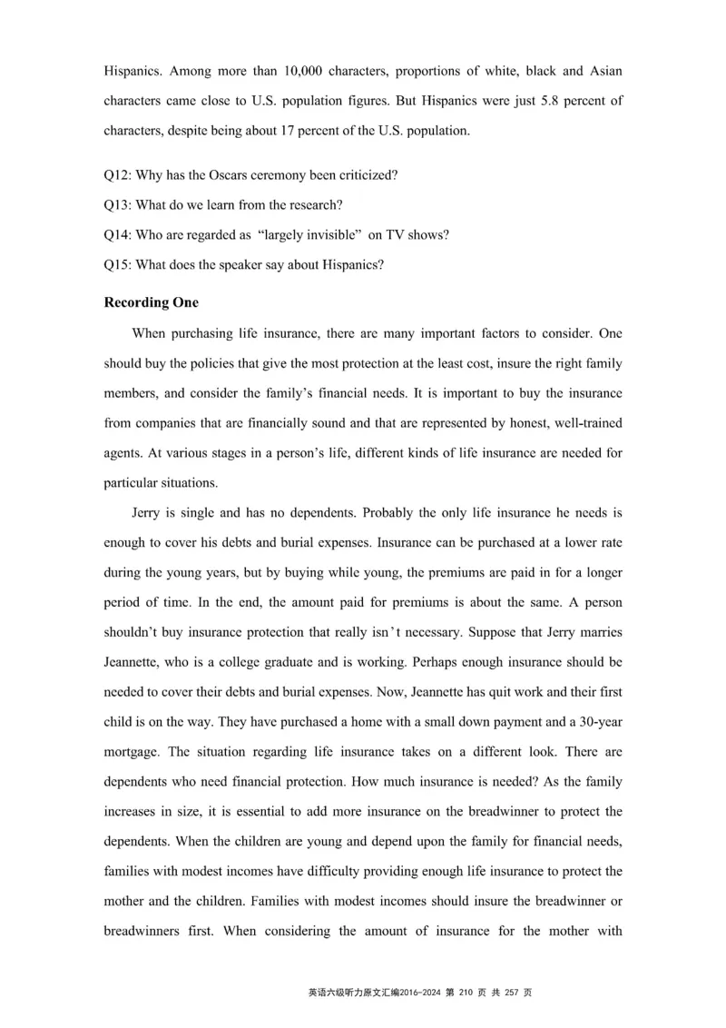 六级听力原文2016-2024_最新更新，视频都在这_2026、6月四级速转存易和谐_新大学英语2025.6月4.6级真题_六级真题_六级听力专项