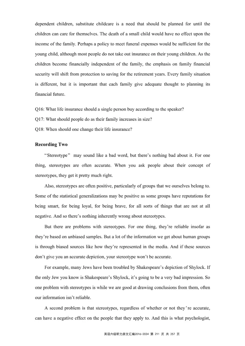 六级听力原文2016-2024_最新更新，视频都在这_2026、6月四级速转存易和谐_新大学英语2025.6月4.6级真题_六级真题_六级听力专项