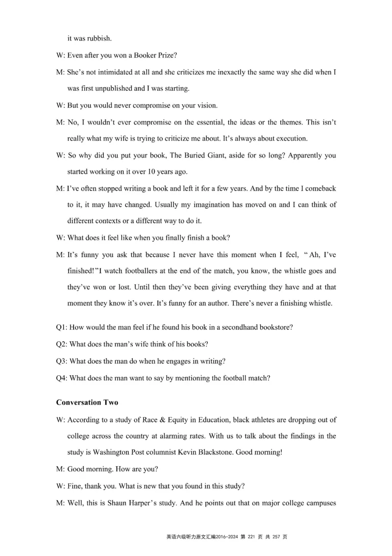 六级听力原文2016-2024_最新更新，视频都在这_2026、6月四级速转存易和谐_新大学英语2025.6月4.6级真题_六级真题_六级听力专项