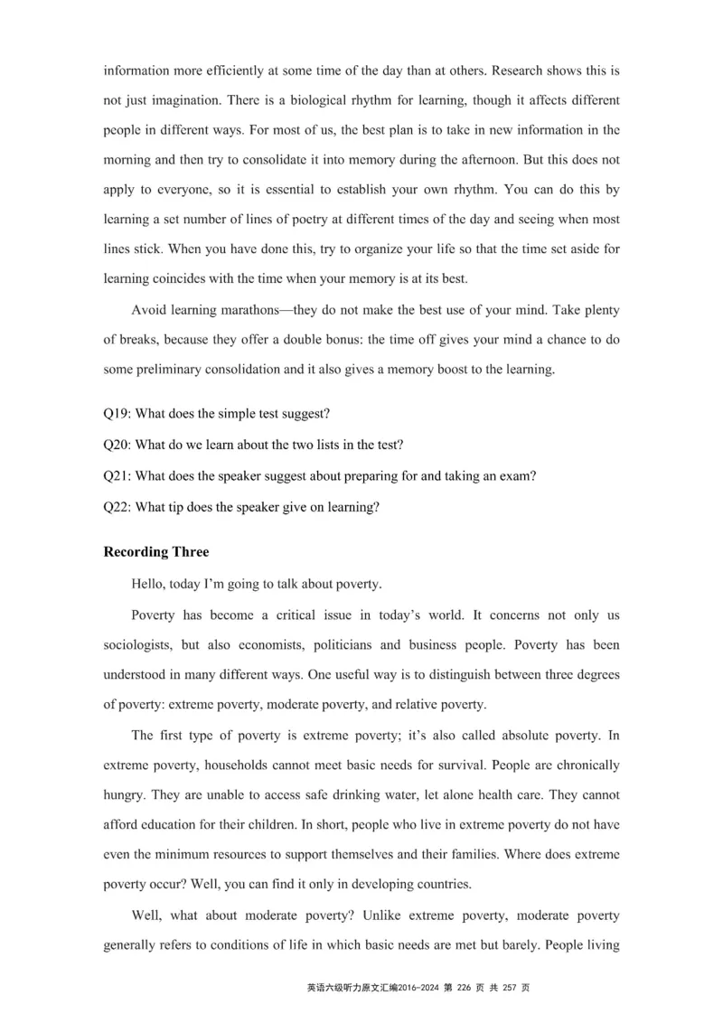 六级听力原文2016-2024_最新更新，视频都在这_2026、6月四级速转存易和谐_新大学英语2025.6月4.6级真题_六级真题_六级听力专项