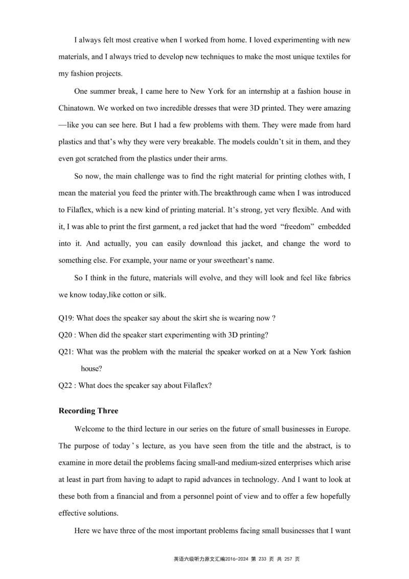 六级听力原文2016-2024_最新更新，视频都在这_2026、6月四级速转存易和谐_新大学英语2025.6月4.6级真题_六级真题_六级听力专项