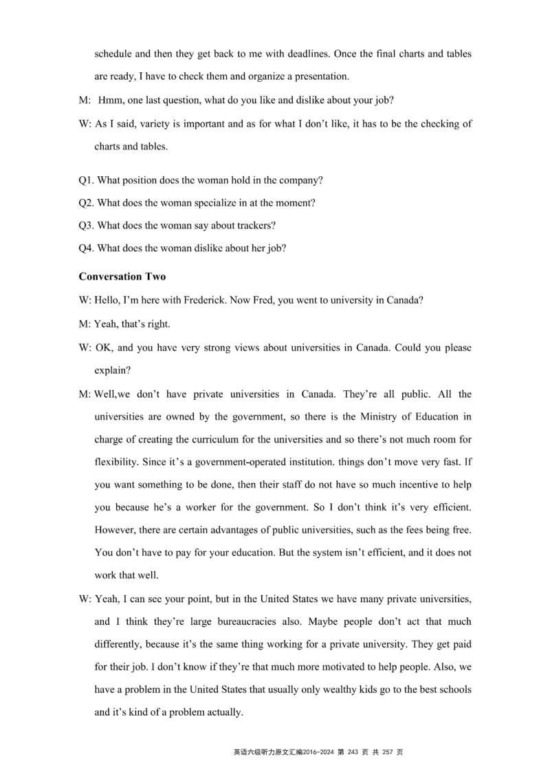 六级听力原文2016-2024_最新更新，视频都在这_2026、6月四级速转存易和谐_新大学英语2025.6月4.6级真题_六级真题_六级听力专项