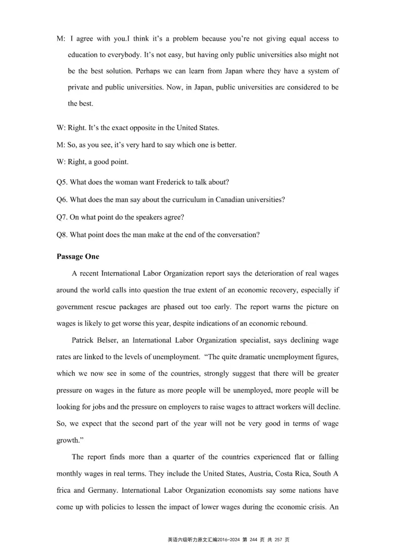 六级听力原文2016-2024_最新更新，视频都在这_2026、6月四级速转存易和谐_新大学英语2025.6月4.6级真题_六级真题_六级听力专项