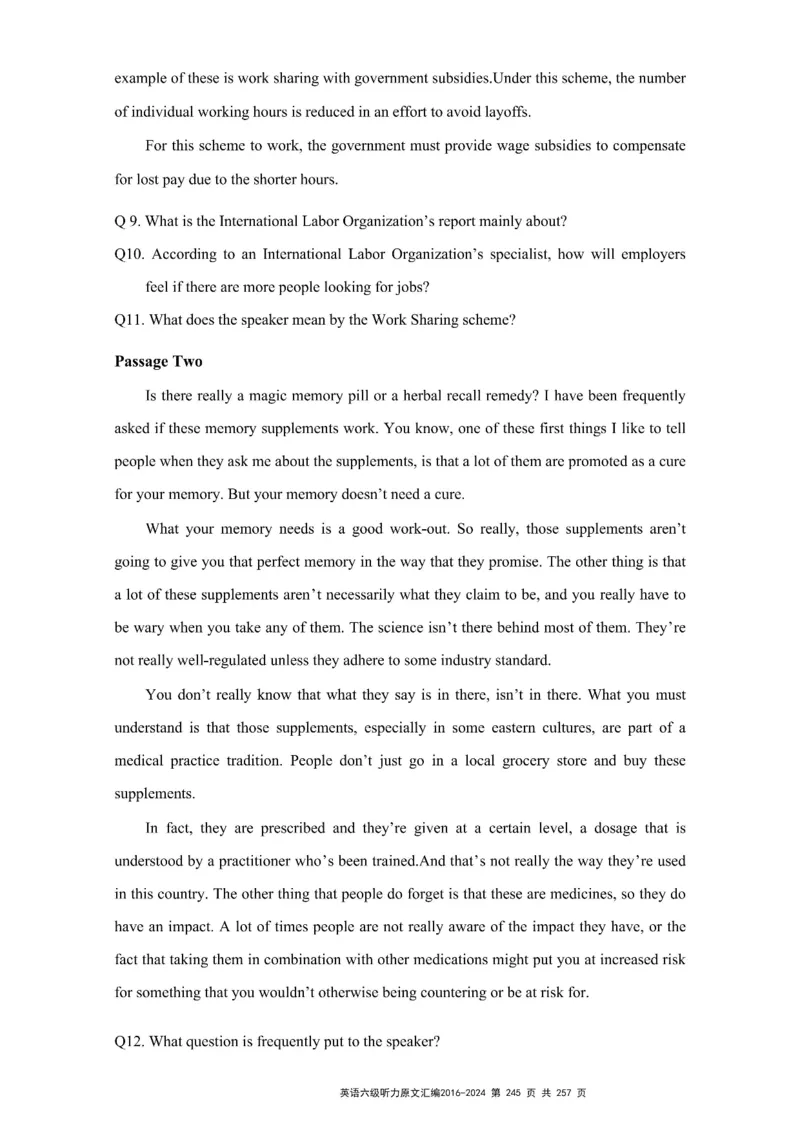 六级听力原文2016-2024_最新更新，视频都在这_2026、6月四级速转存易和谐_新大学英语2025.6月4.6级真题_六级真题_六级听力专项