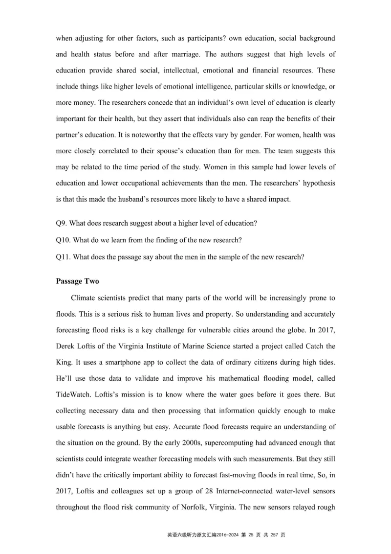 六级听力原文2016-2024_最新更新，视频都在这_2026、6月四级速转存易和谐_新大学英语2025.6月4.6级真题_六级真题_六级听力专项