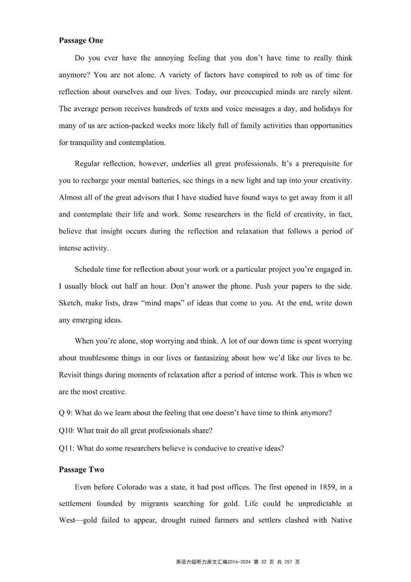 六级听力原文2016-2024_最新更新，视频都在这_2026、6月四级速转存易和谐_新大学英语2025.6月4.6级真题_六级真题_六级听力专项