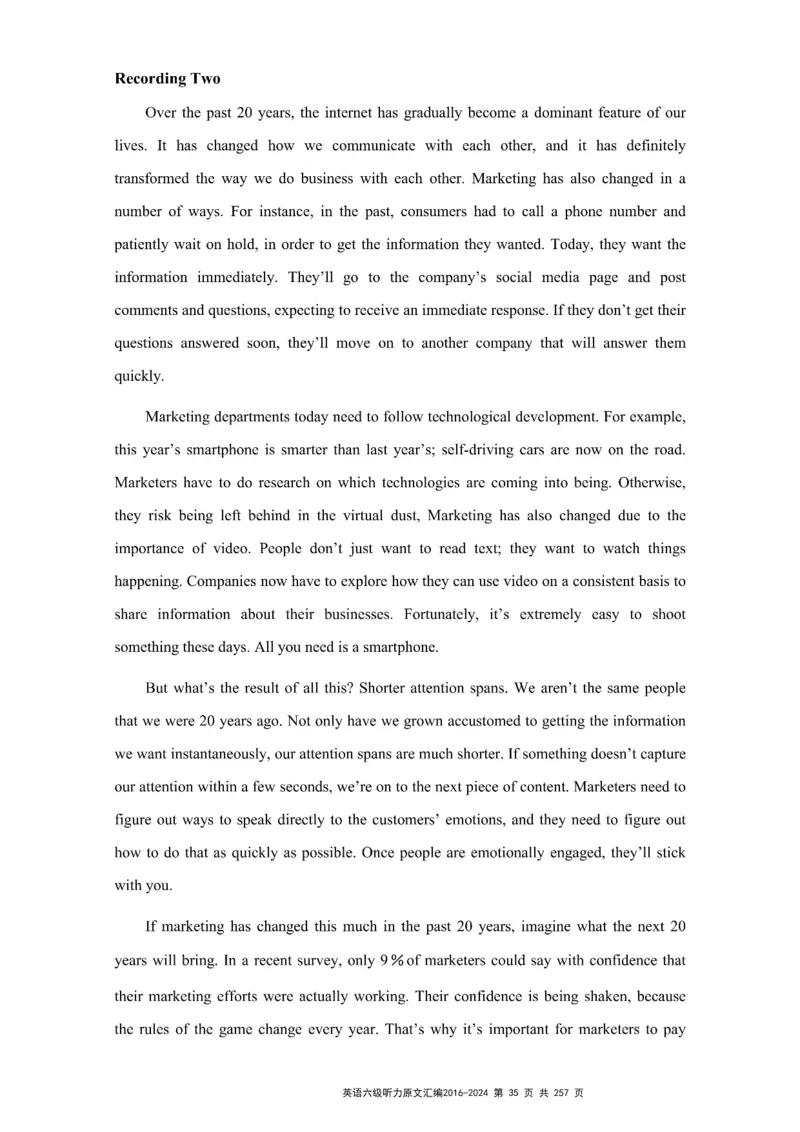 六级听力原文2016-2024_最新更新，视频都在这_2026、6月四级速转存易和谐_新大学英语2025.6月4.6级真题_六级真题_六级听力专项