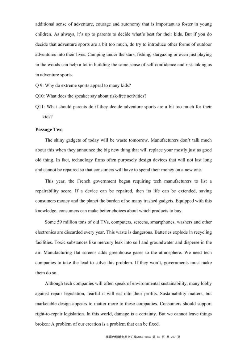 六级听力原文2016-2024_最新更新，视频都在这_2026、6月四级速转存易和谐_新大学英语2025.6月4.6级真题_六级真题_六级听力专项