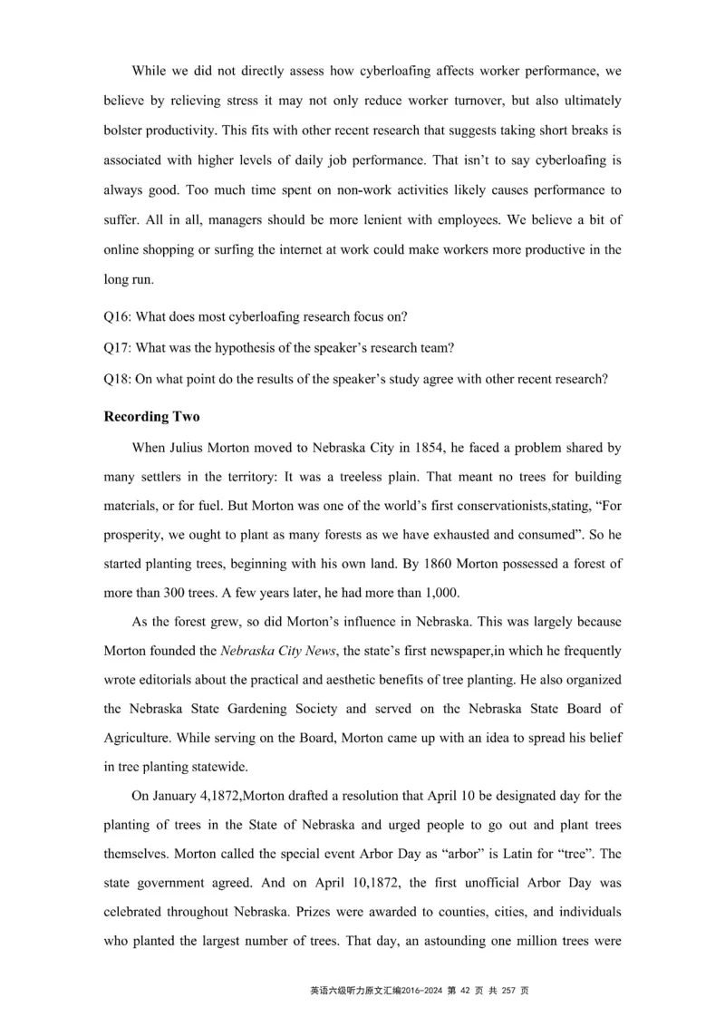 六级听力原文2016-2024_最新更新，视频都在这_2026、6月四级速转存易和谐_新大学英语2025.6月4.6级真题_六级真题_六级听力专项