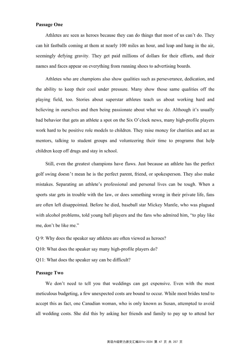 六级听力原文2016-2024_最新更新，视频都在这_2026、6月四级速转存易和谐_新大学英语2025.6月4.6级真题_六级真题_六级听力专项