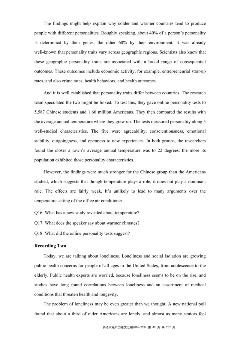 六级听力原文2016-2024_最新更新，视频都在这_2026、6月四级速转存易和谐_新大学英语2025.6月4.6级真题_六级真题_六级听力专项