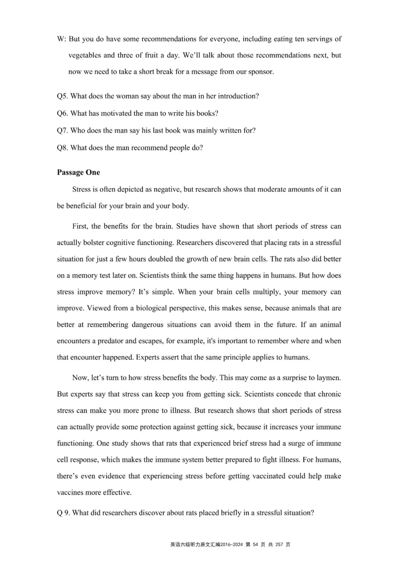 六级听力原文2016-2024_最新更新，视频都在这_2026、6月四级速转存易和谐_新大学英语2025.6月4.6级真题_六级真题_六级听力专项