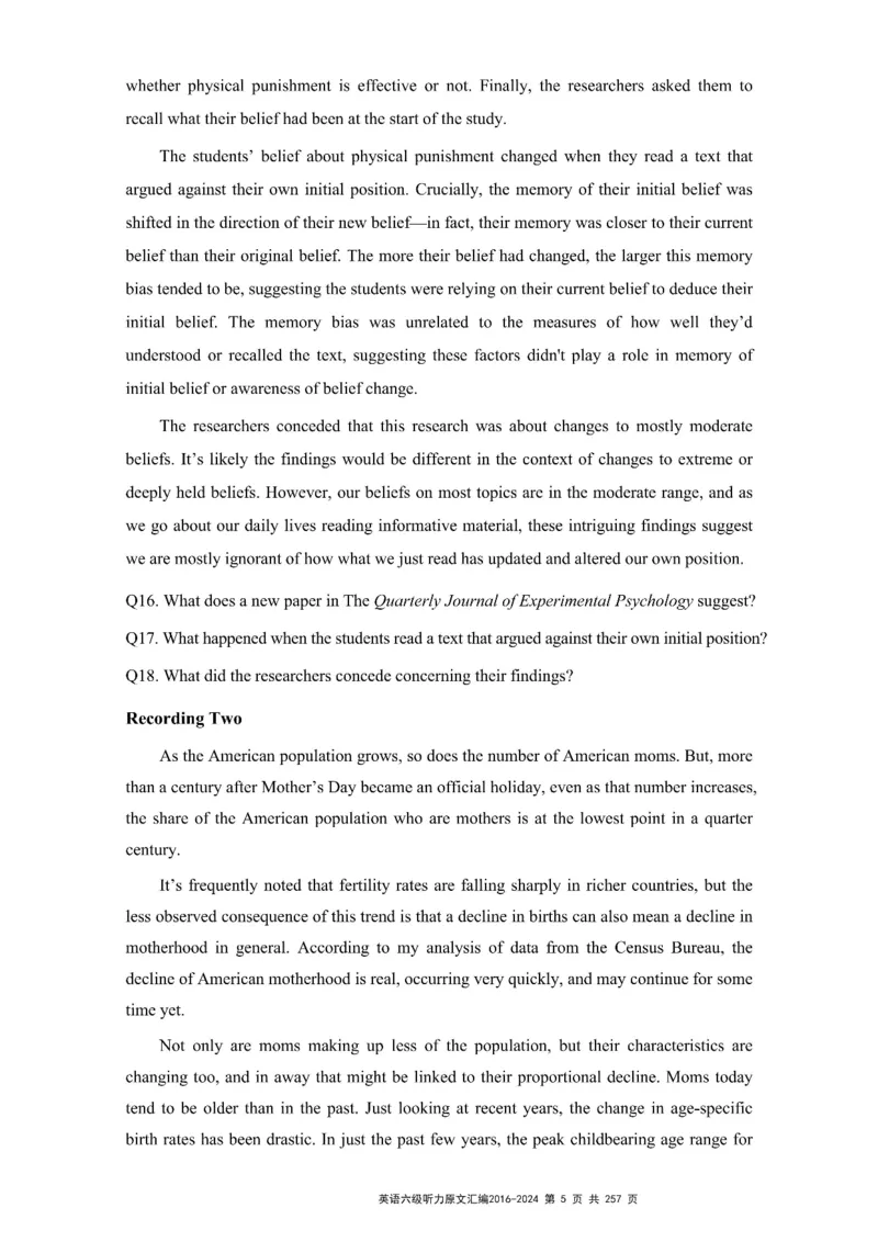 六级听力原文2016-2024_最新更新，视频都在这_2026、6月四级速转存易和谐_新大学英语2025.6月4.6级真题_六级真题_六级听力专项