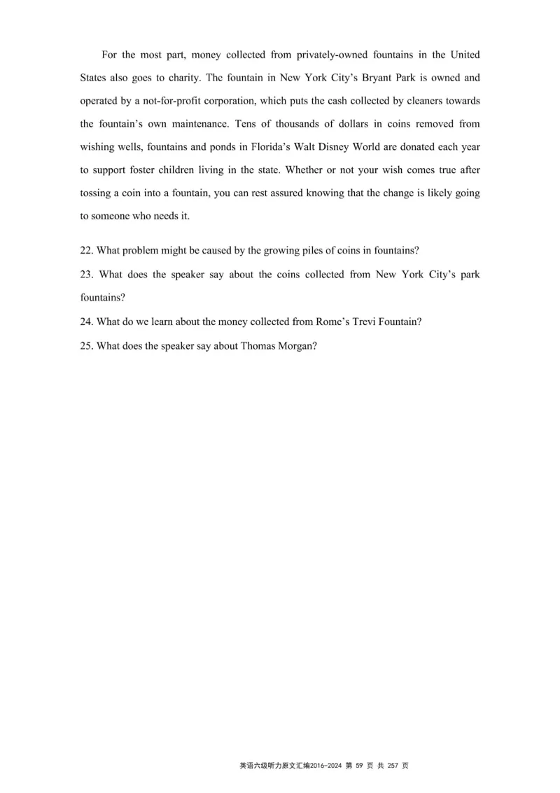 六级听力原文2016-2024_最新更新，视频都在这_2026、6月四级速转存易和谐_新大学英语2025.6月4.6级真题_六级真题_六级听力专项