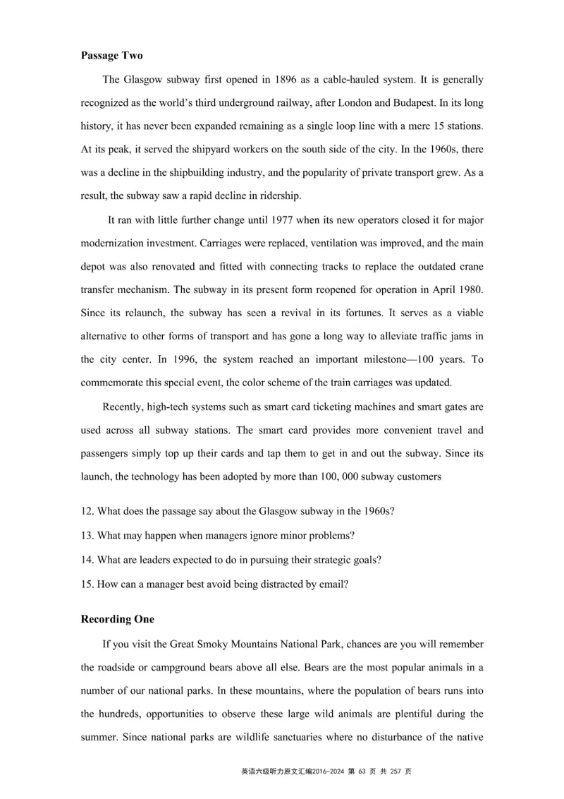 六级听力原文2016-2024_最新更新，视频都在这_2026、6月四级速转存易和谐_新大学英语2025.6月4.6级真题_六级真题_六级听力专项