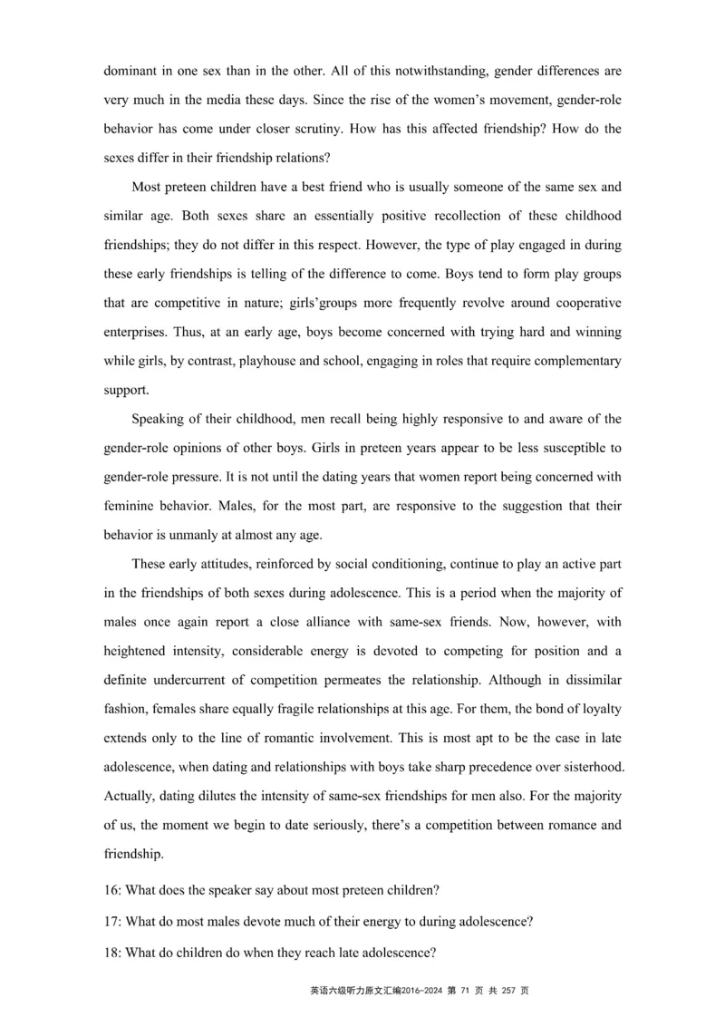 六级听力原文2016-2024_最新更新，视频都在这_2026、6月四级速转存易和谐_新大学英语2025.6月4.6级真题_六级真题_六级听力专项