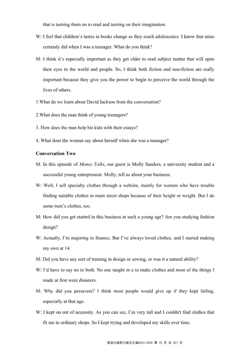 六级听力原文2016-2024_最新更新，视频都在这_2026、6月四级速转存易和谐_新大学英语2025.6月4.6级真题_六级真题_六级听力专项