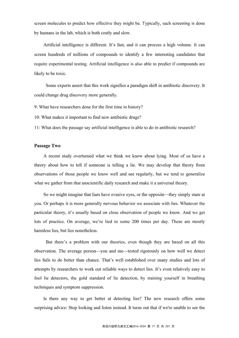 六级听力原文2016-2024_最新更新，视频都在这_2026、6月四级速转存易和谐_新大学英语2025.6月4.6级真题_六级真题_六级听力专项