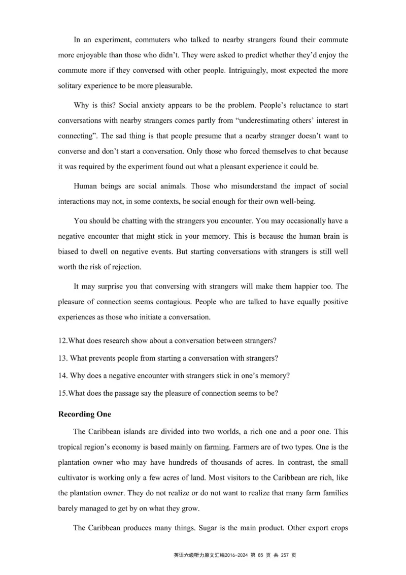 六级听力原文2016-2024_最新更新，视频都在这_2026、6月四级速转存易和谐_新大学英语2025.6月4.6级真题_六级真题_六级听力专项