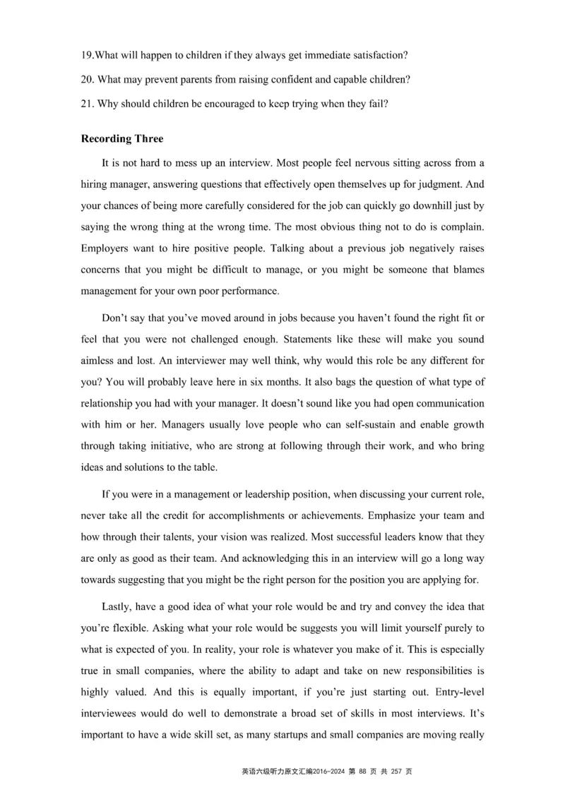 六级听力原文2016-2024_最新更新，视频都在这_2026、6月四级速转存易和谐_新大学英语2025.6月4.6级真题_六级真题_六级听力专项