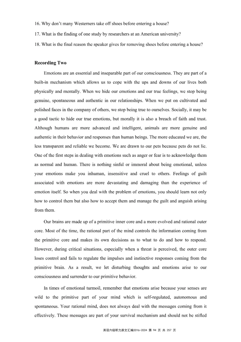 六级听力原文2016-2024_最新更新，视频都在这_2026、6月四级速转存易和谐_新大学英语2025.6月4.6级真题_六级真题_六级听力专项