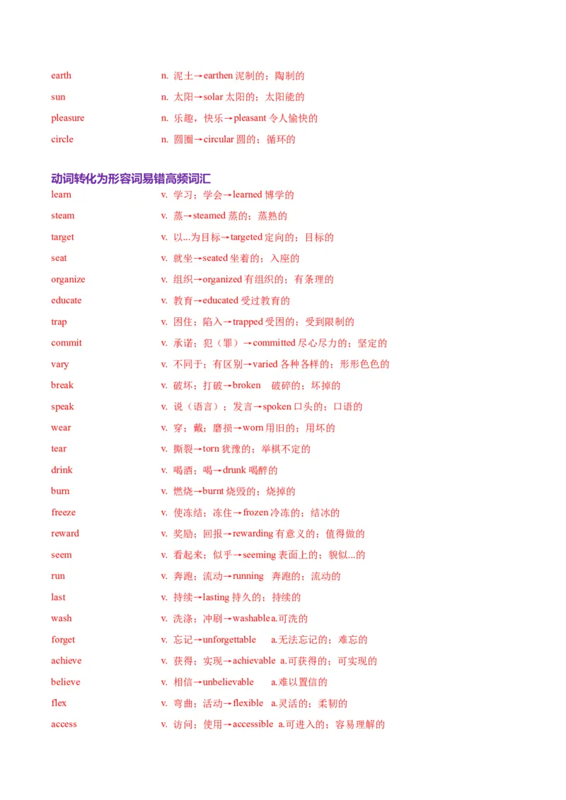 词汇知识专题05语法填空词形转换高频词汇（2）（练习）（解析版）_02高考数学_2025年新高考资料_二轮复习_01高考语文等多个文件_第二部分词汇知识