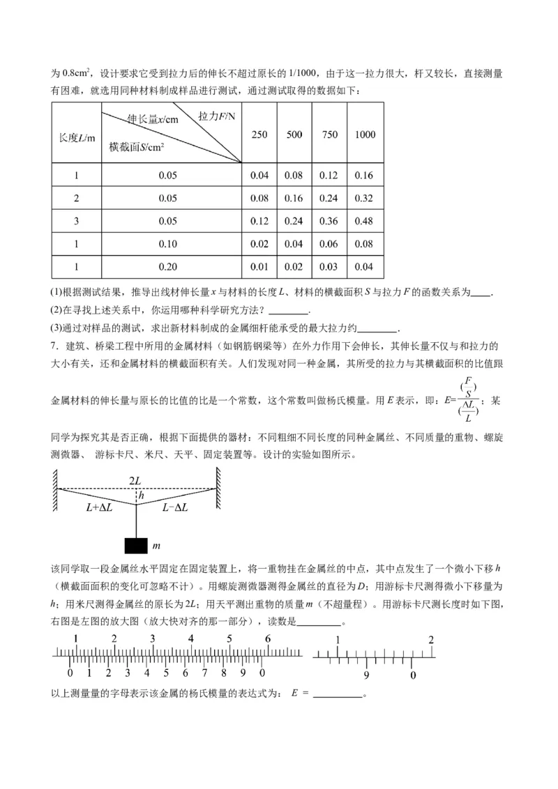 第08讲实验：探究弹簧弹力与形变量的关系、实验：探究两个互成角度的力的合成规律（练习）（原卷版）_04高考物理_新高考复习资料_2025年新高考资料