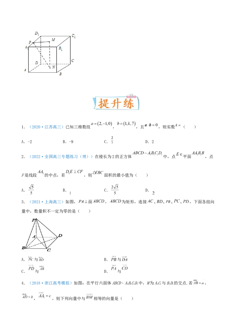 考向35空间向量及其运算和空间位置关系（重点）-备战2022年高考数学一轮复习考点微专题（新高考地区专用）(30742570)_02高考数学_新高考复习资料_2022年新高考资料