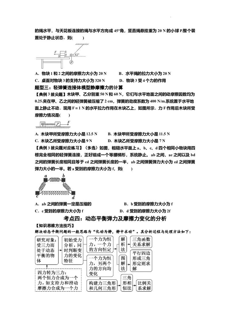 知识点7：摩擦力（拔尖原卷版）_04高考物理_新高考复习资料_2024新高考复习资料_一轮复习资料_拔尖版2024届高考物理一轮复习讲义及对应练习_知识点7：摩擦力拔尖版
