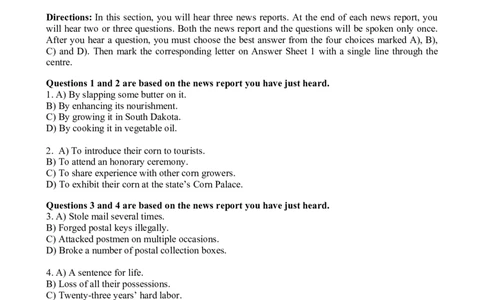 2025.06四级真题全3套_02.四六级真题+模拟题（0128）_四级真题+音频+解析(0128)_03.2016&mdash;2025年新题型_2025年06月四级_2025.06四级真题word