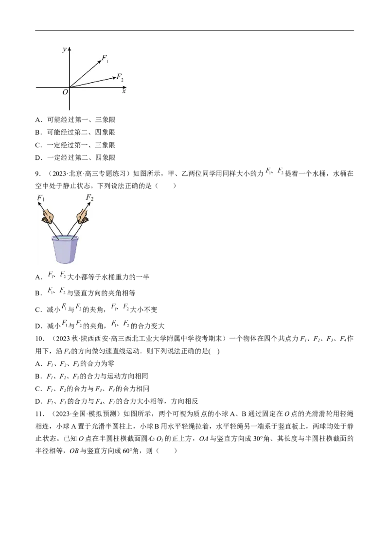 考点06力的合成与分解（原卷版）_04高考物理_通用版（老高考）复习资料_2024年复习资料_完备战2024年高考物理一轮复习考点帮（全国通用）