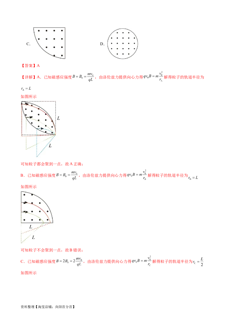 第51讲带电粒子在有界匀强磁场中的运动（练习）（解析版）_04高考物理_新高考复习资料_2024新高考复习资料_一轮复习资料_2024年高考物理一轮复习讲练测（讲义+练习+课件）（新高考）