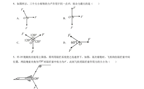 第06讲力的合成与分解（练习）（原卷版）_04高考物理_新高考复习资料_2025年新高考资料_2025年高考物理一轮复习讲练测（新教材新高考）
