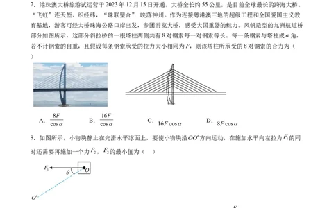 第06讲力的合成与分解（练习）（原卷版）_04高考物理_新高考复习资料_2025年新高考资料_2025年高考物理一轮复习讲练测（新教材新高考）