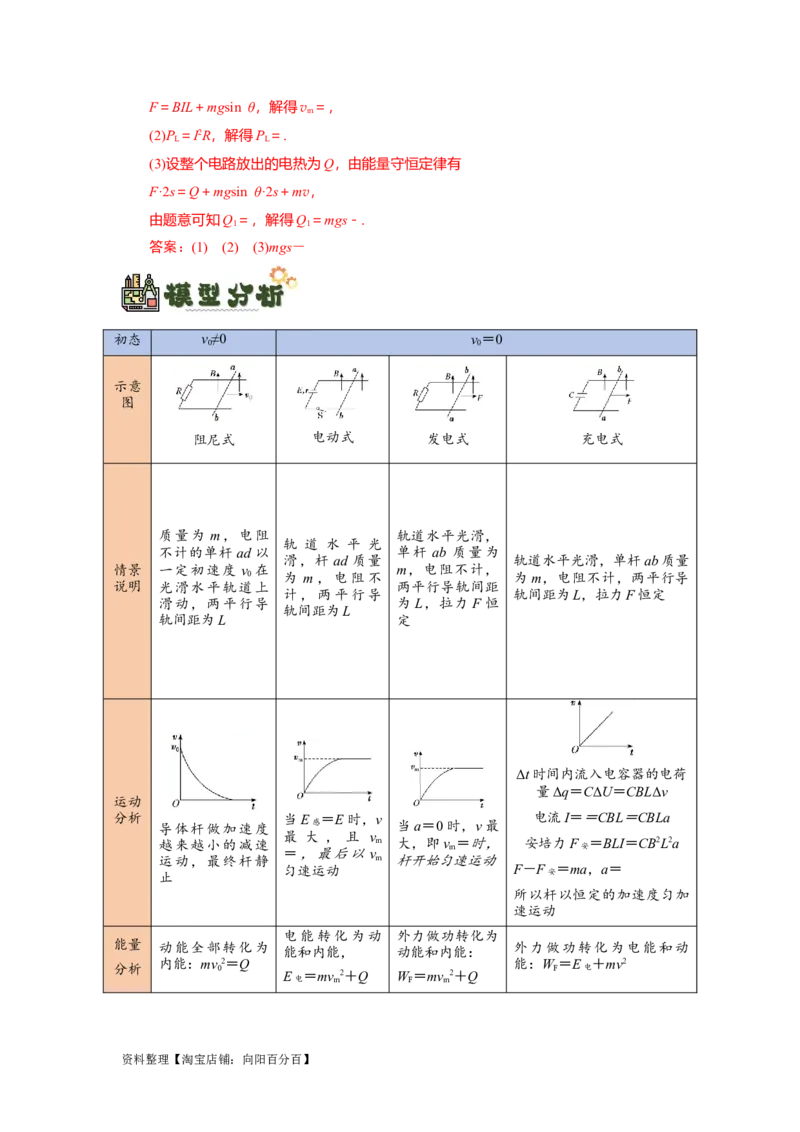 第44讲电磁感应中的&ldquo;单双杆＋导轨&rdquo;模型（解析版）_04高考物理_通用版（老高考）复习资料_2024年复习资料_完划重点2024年高考一轮复习精细讲义