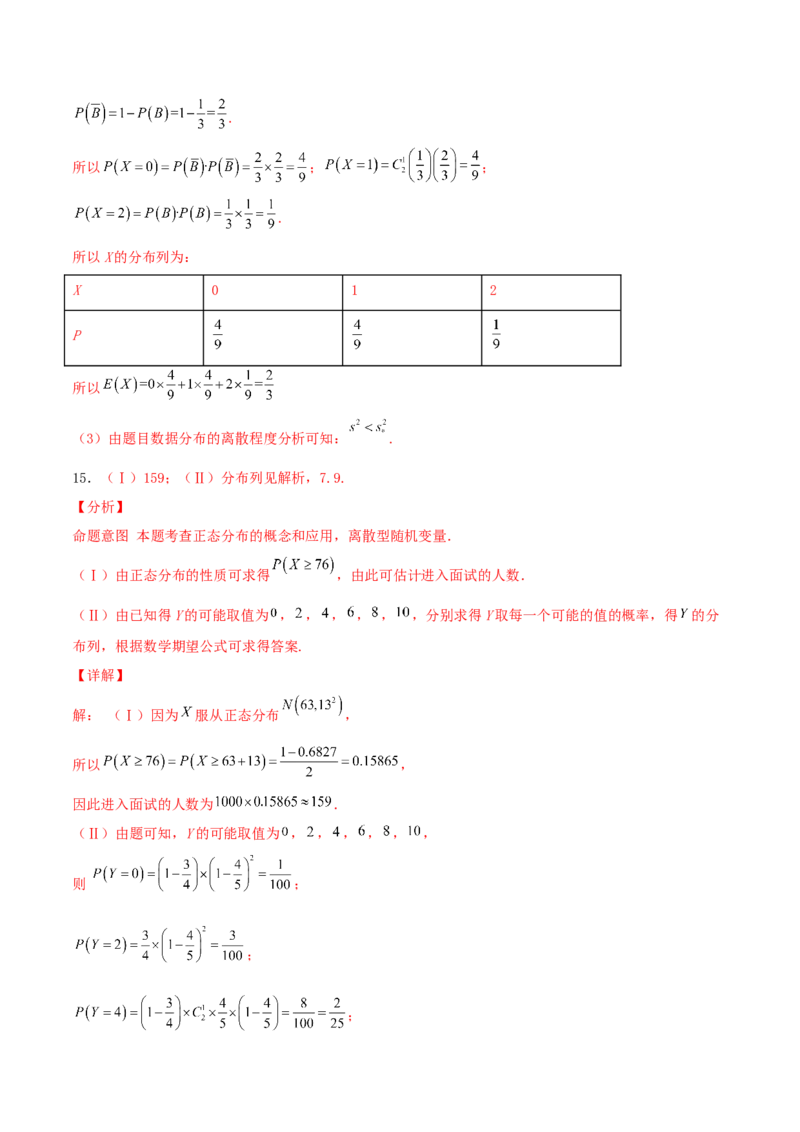 考向49二项分布与正态分布-备战2022年高考数学一轮复习考点微专题（新高考地区专用）(31621365)_02高考数学_新高考复习资料_2022年新高考资料