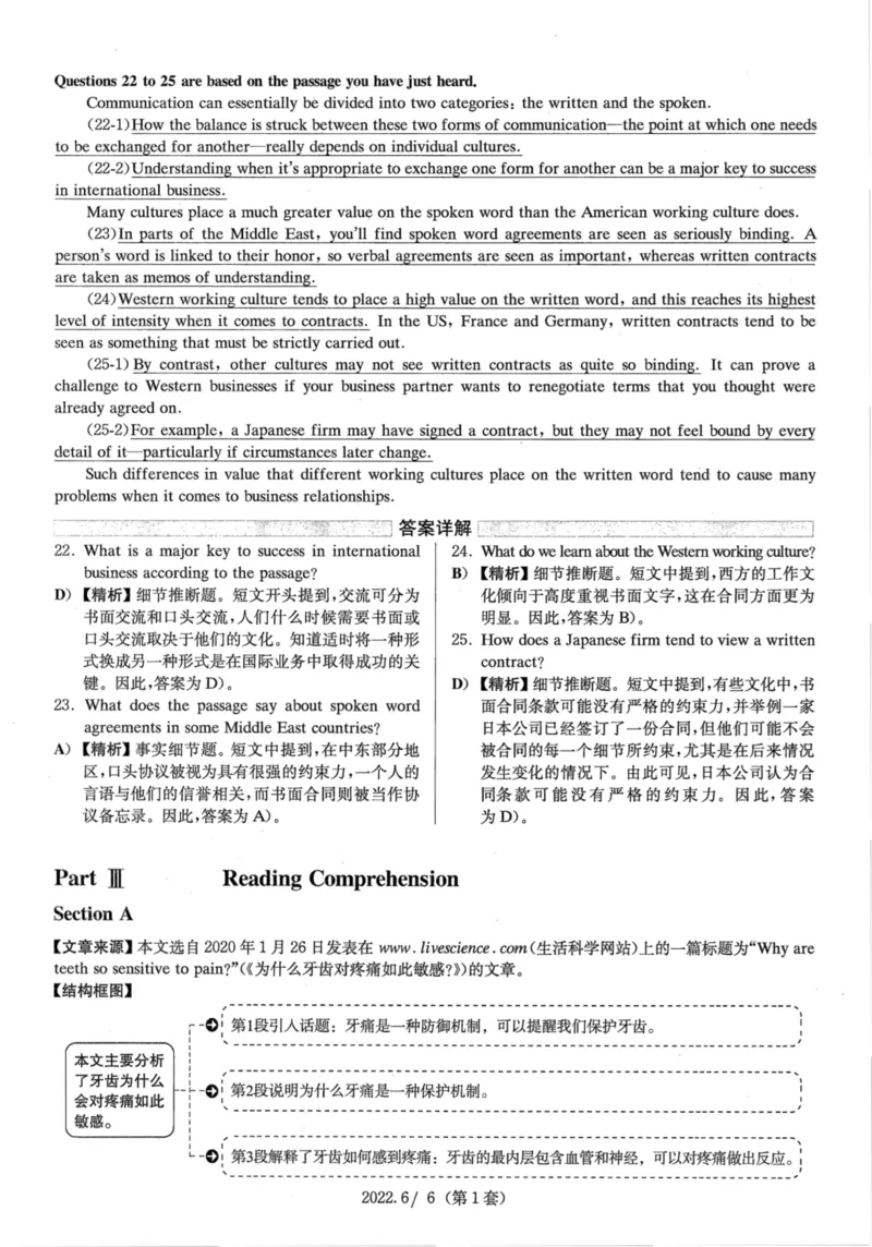 2022.06四级解析全3套(带书签)_02.四六级真题+模拟题（0128）_四级真题+音频+解析(0128)_03.2016&mdash;2025年新题型_2022年06月四级