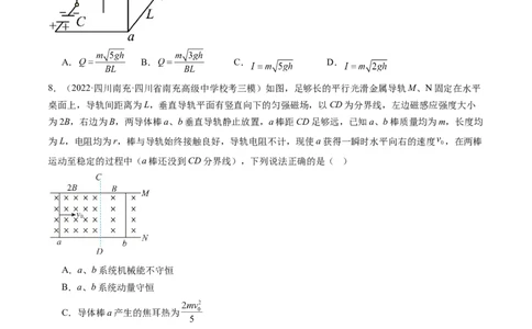 第58讲动量观点在电磁感应中的应用（练习）（原卷版）_04高考物理_新高考复习资料_2024新高考复习资料_一轮复习资料_2024年高考物理一轮复习讲练测（讲义+练习+课件）（新高考）